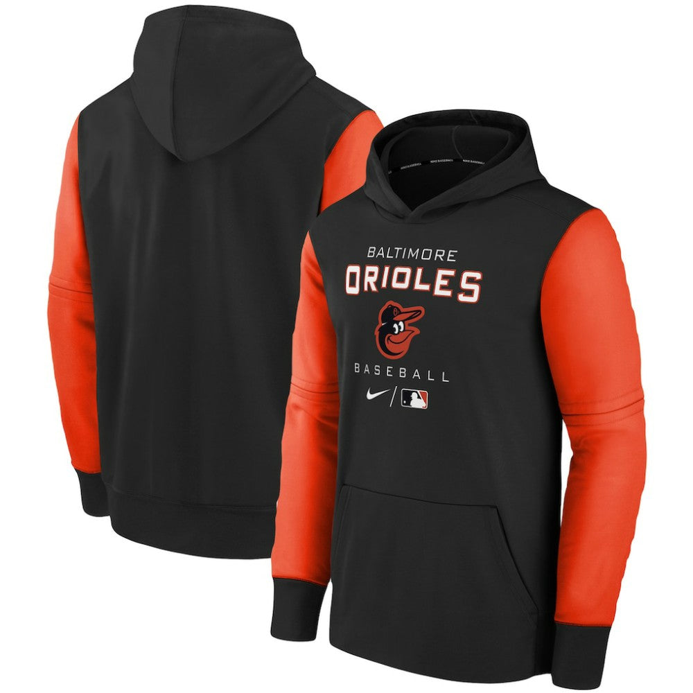 Baltimore Orioles Youth Authentic Collection Performance Pullover Hoodie - Black/Orange | Nike