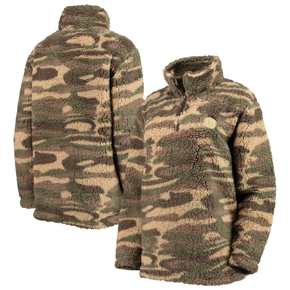 Boston Bruins G-III Sports by Carl Banks Women's Sherpa Quarter-Zip Jacket Camo