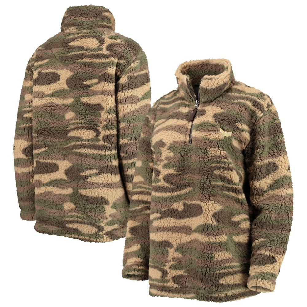 Washington Capitals G-III Sports by Carl Banks Women's Sherpa Quarter-Zip Jacket Camo