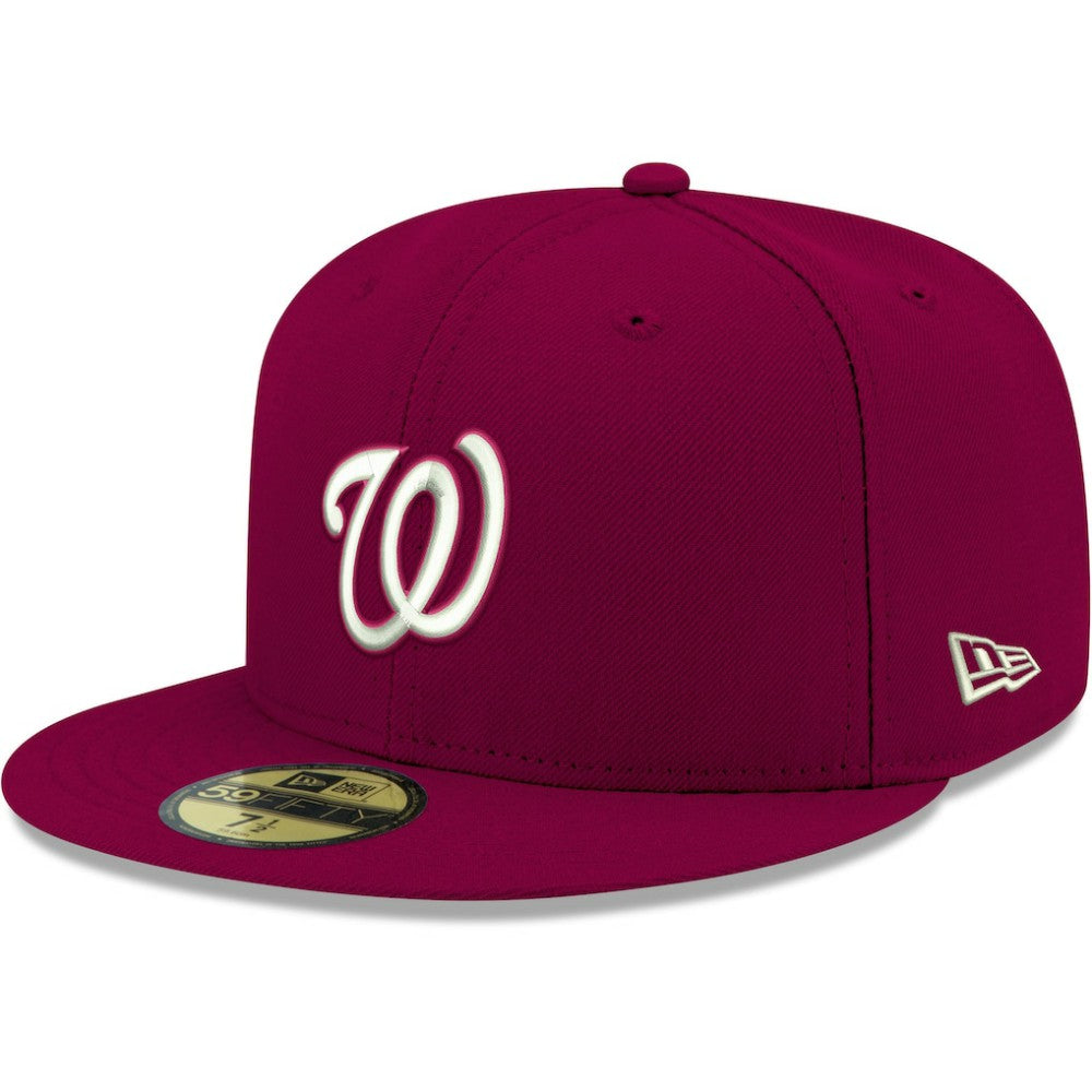 Washington Nationals White Logo 59FIFTY Fitted Hat - Cardinal | New Era