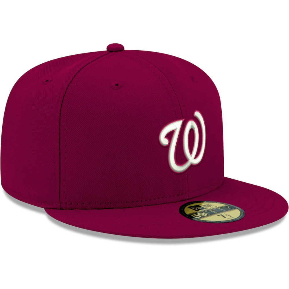 Washington Nationals White Logo 59FIFTY Fitted Hat - Cardinal | New Era
