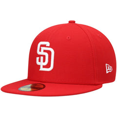 San Diego Padres White Logo 59FIFTY Fitted Hat - Red | New Era