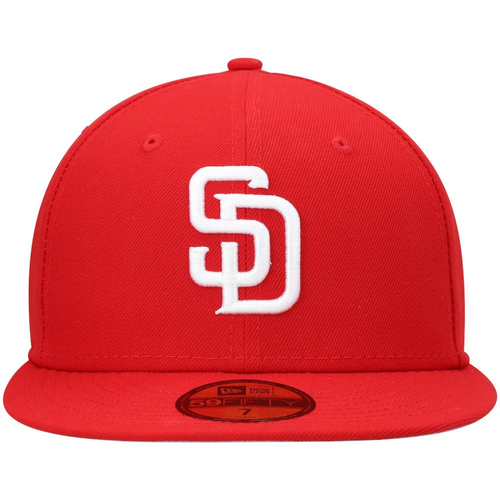 San Diego Padres White Logo 59FIFTY Fitted Hat - Red | New Era