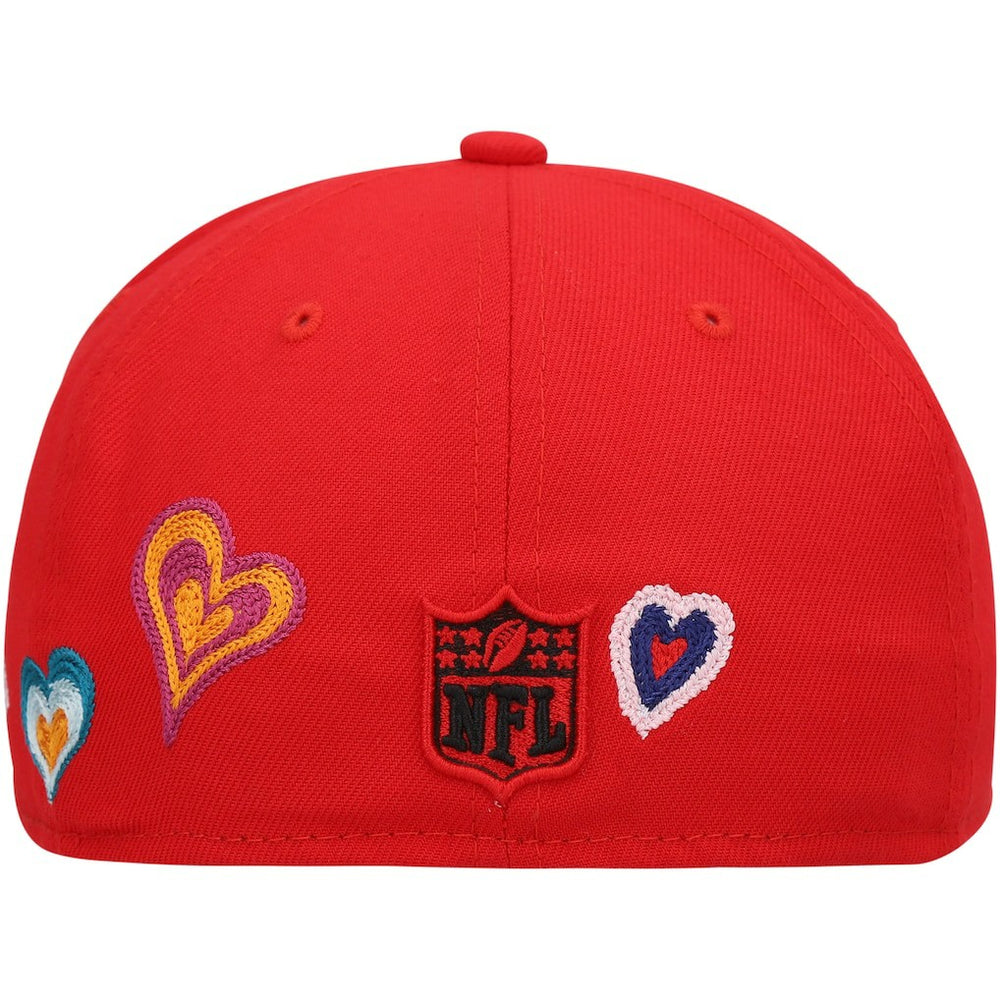 Kansas City Chiefs New Era Chain Stitch Heart 59FIFTY Fitted Hat - Red discount