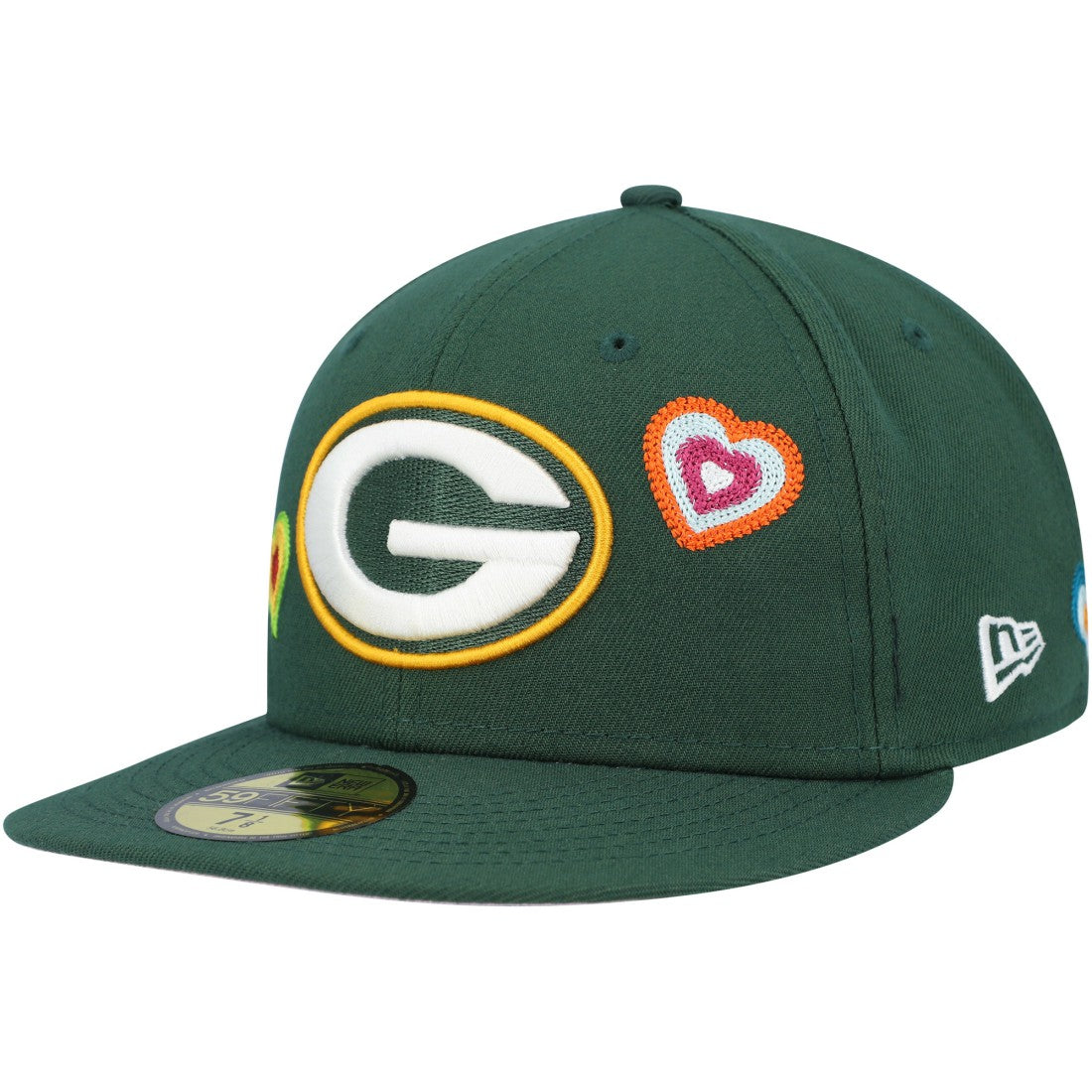 Green Bay Packers New Era Chain Stitch Heart 59FIFTY Fitted Hat - Green sale