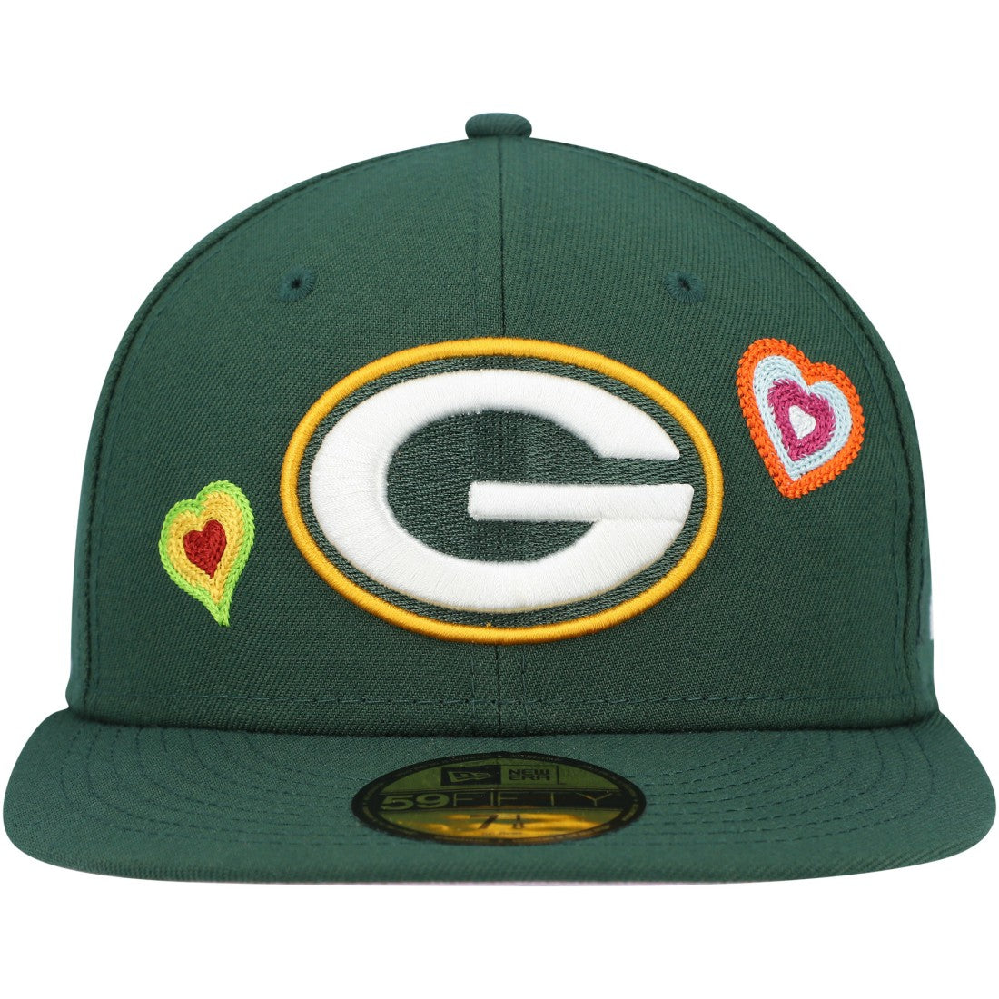 Green Bay Packers New Era Chain Stitch Heart 59FIFTY Fitted Hat - Green sale