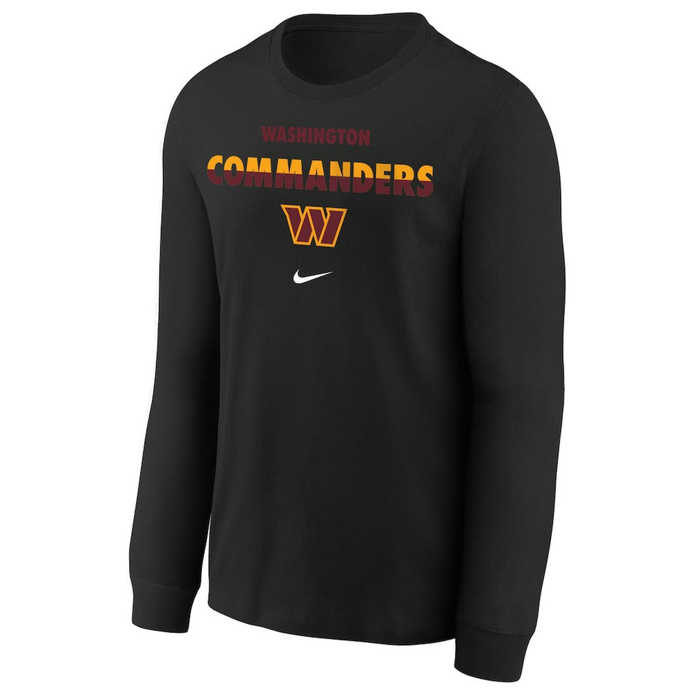 Washington Commanders Youth Team Color Split Long Sleeve T-Shirt - Black | Nike discount