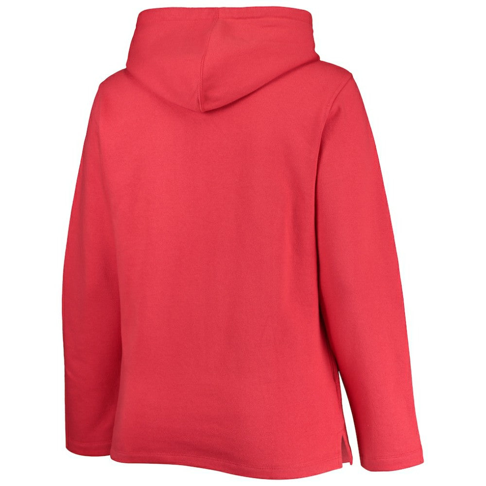 Boston Red Sox Soft as a Grape Women's Plus Size Side Split Pullover Hoodie - Red