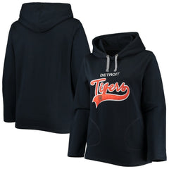 Detroit Tigers Soft as a Grape Women's Plus Size Side Split Pullover Hoodie - Navy