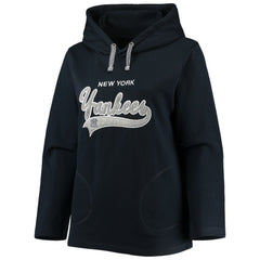 New York Yankees Soft as a Grape Women's Plus Size Side Split Pullover Hoodie - Navy