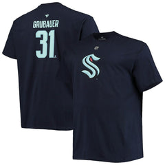 Philipp Grubauer Seattle Kraken Fanatics Big & Tall Name & Number T-Shirt Deep Sea Blue
