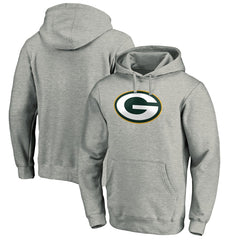 Green Bay Packers Primary Logo Fitted Pullover Hoodie - Heather Gray discount