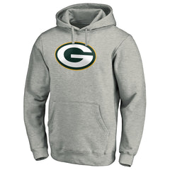 Green Bay Packers Primary Logo Fitted Pullover Hoodie - Heather Gray discount