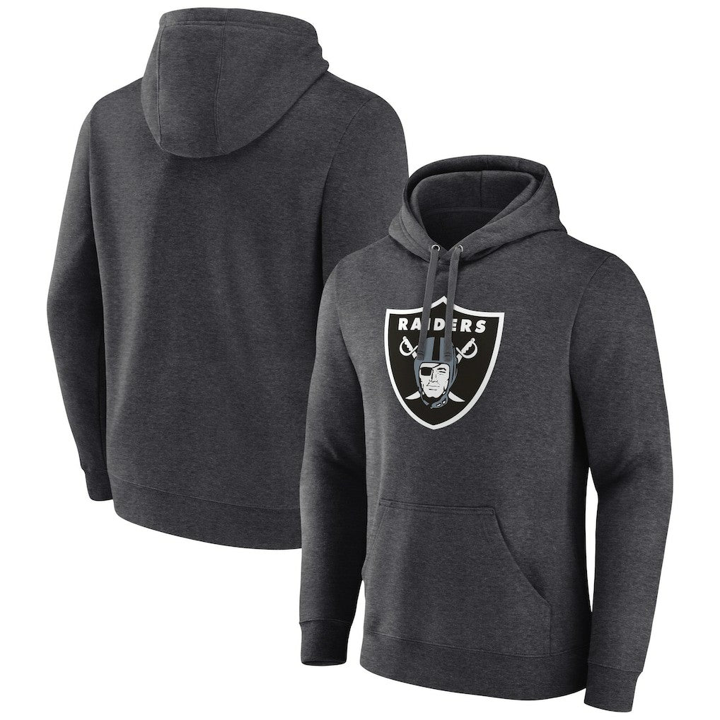 Las Vegas Raiders Primary Logo Fitted Pullover Hoodie - Charcoal online