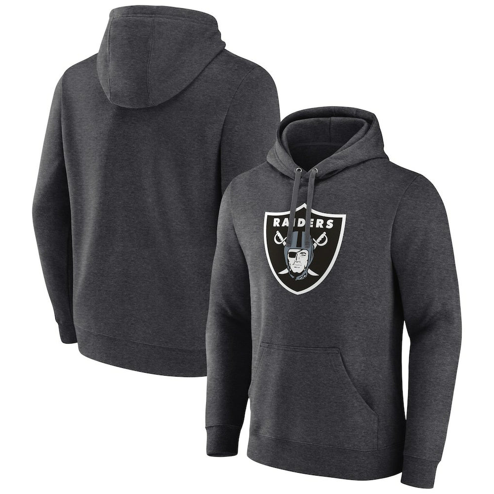 Las Vegas Raiders Primary Logo Fitted Pullover Hoodie - Charcoal online