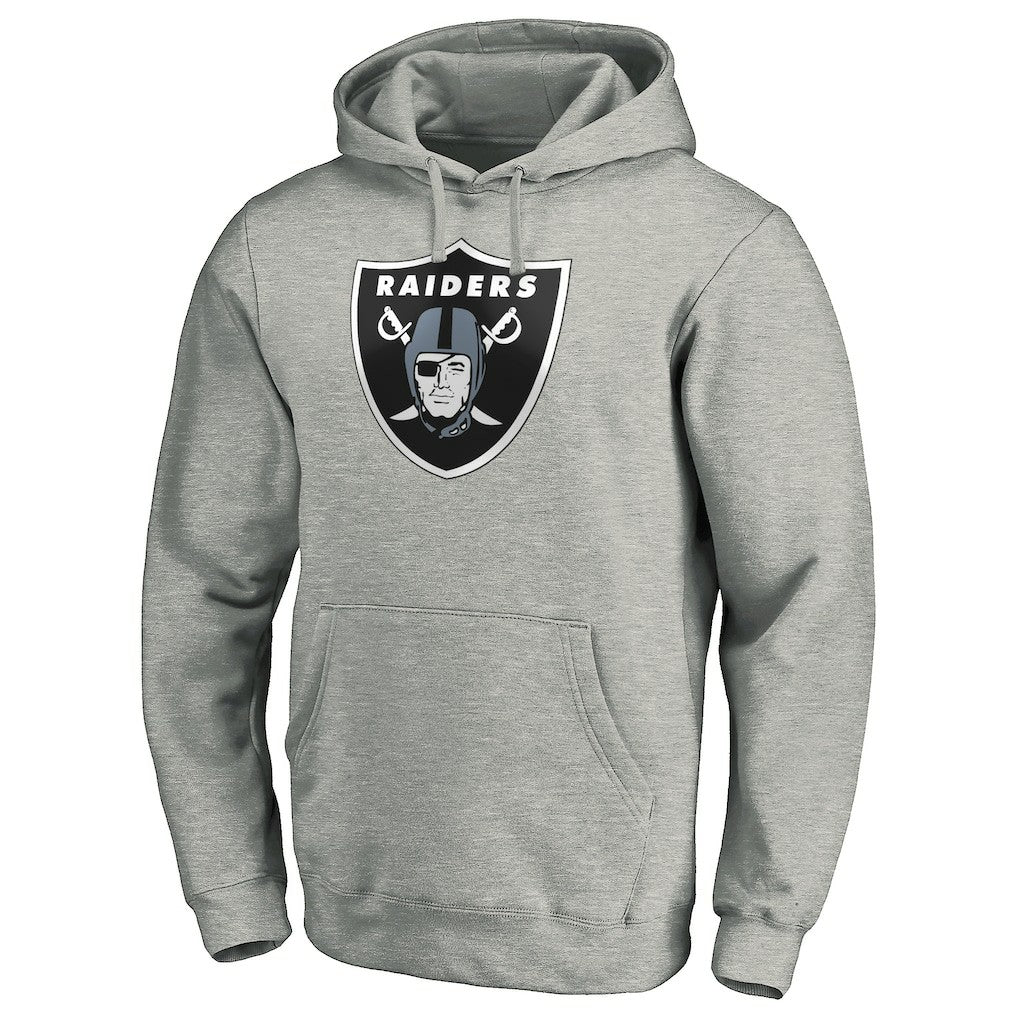 Las Vegas Raiders Primary Logo Fitted Pullover Hoodie - Heather Gray discount