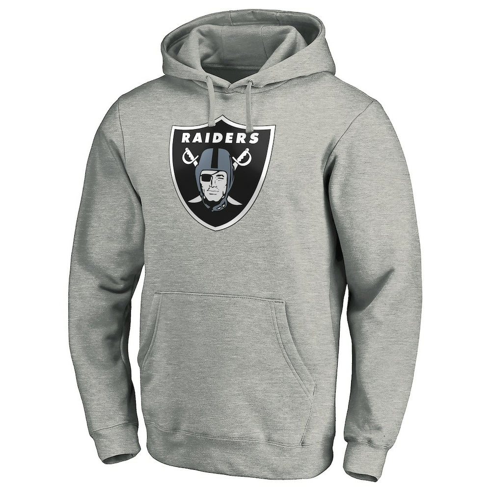 Las Vegas Raiders Primary Logo Fitted Pullover Hoodie - Heather Gray discount