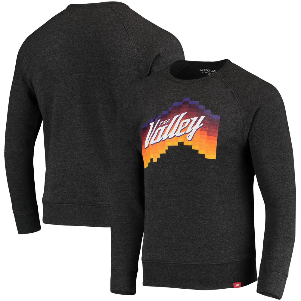 Phoenix Suns Sportiqe Harmon Raglan Tri-Blend Pullover Sweatshirt - Heathered Black for sale