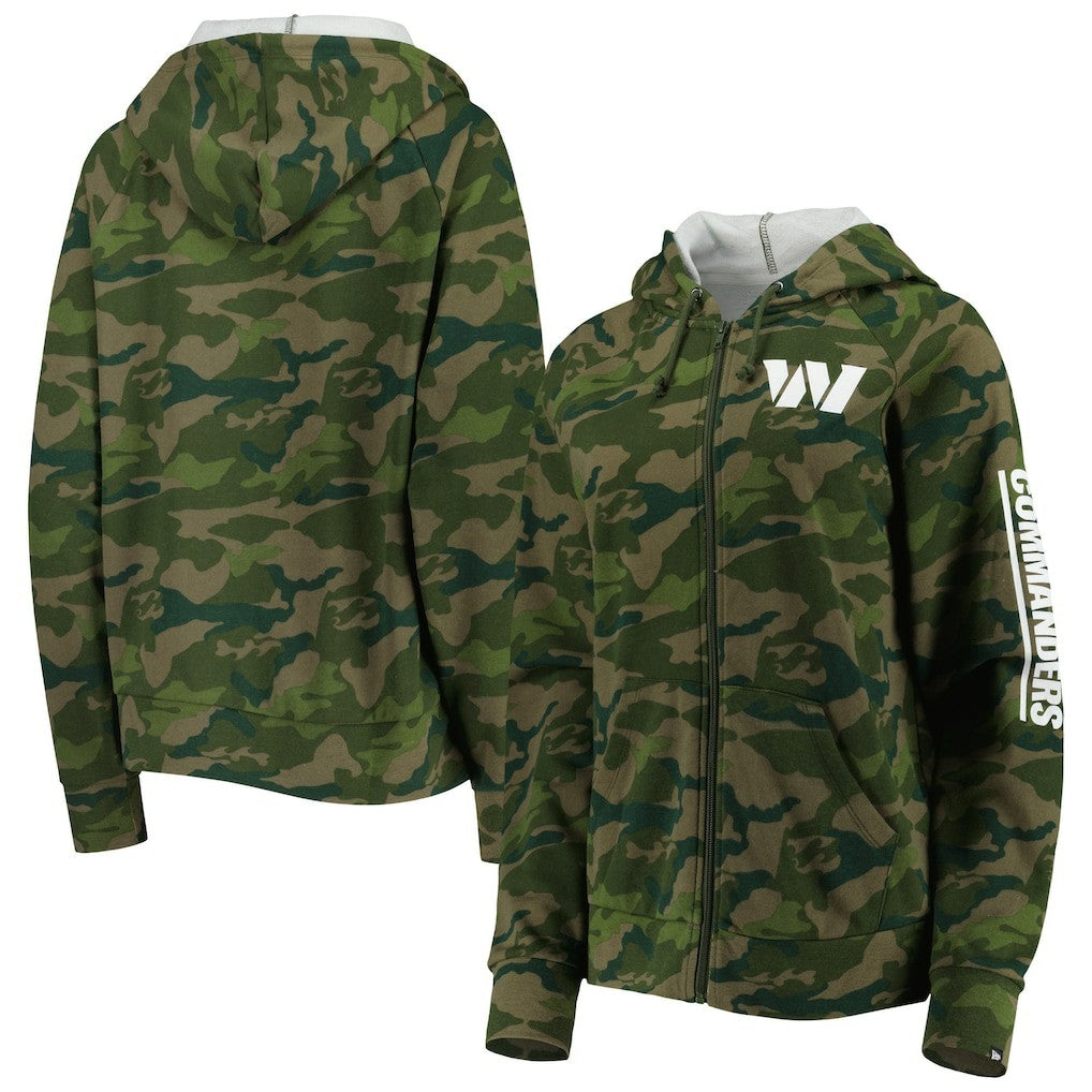 Washington Commanders New Era Women's Raglan Full-Zip Hoodie - Camo sale