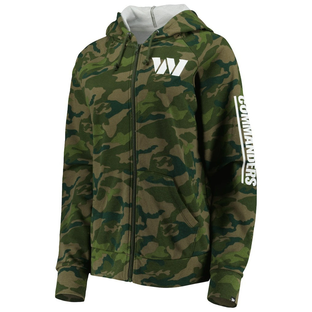 Washington Commanders New Era Women's Raglan Full-Zip Hoodie - Camo sale