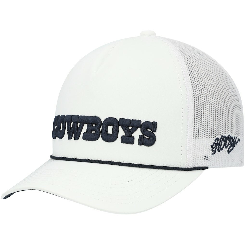 Dallas Cowboys HOOey Wordmark Rope Trucker Snapback Hat - White online