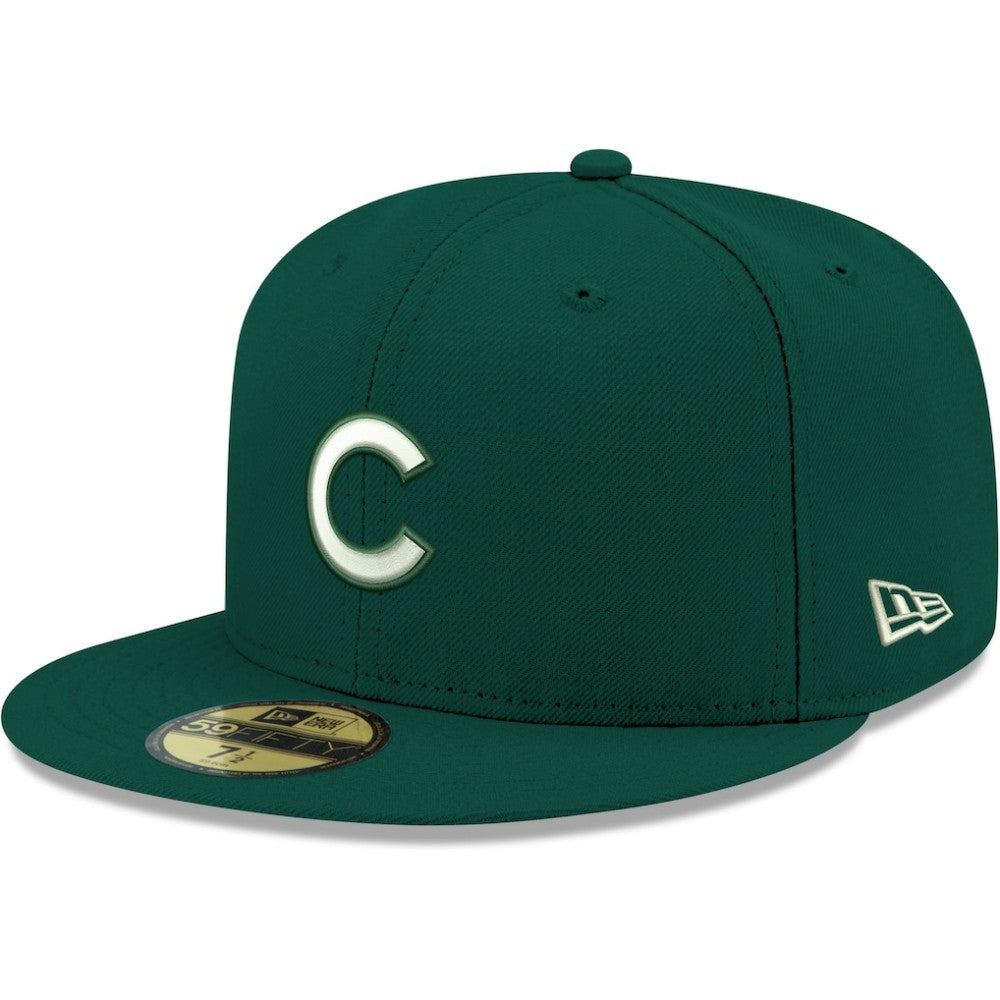 Chicago Cubs White Logo 59FIFTY Fitted Hat - Green | New Era