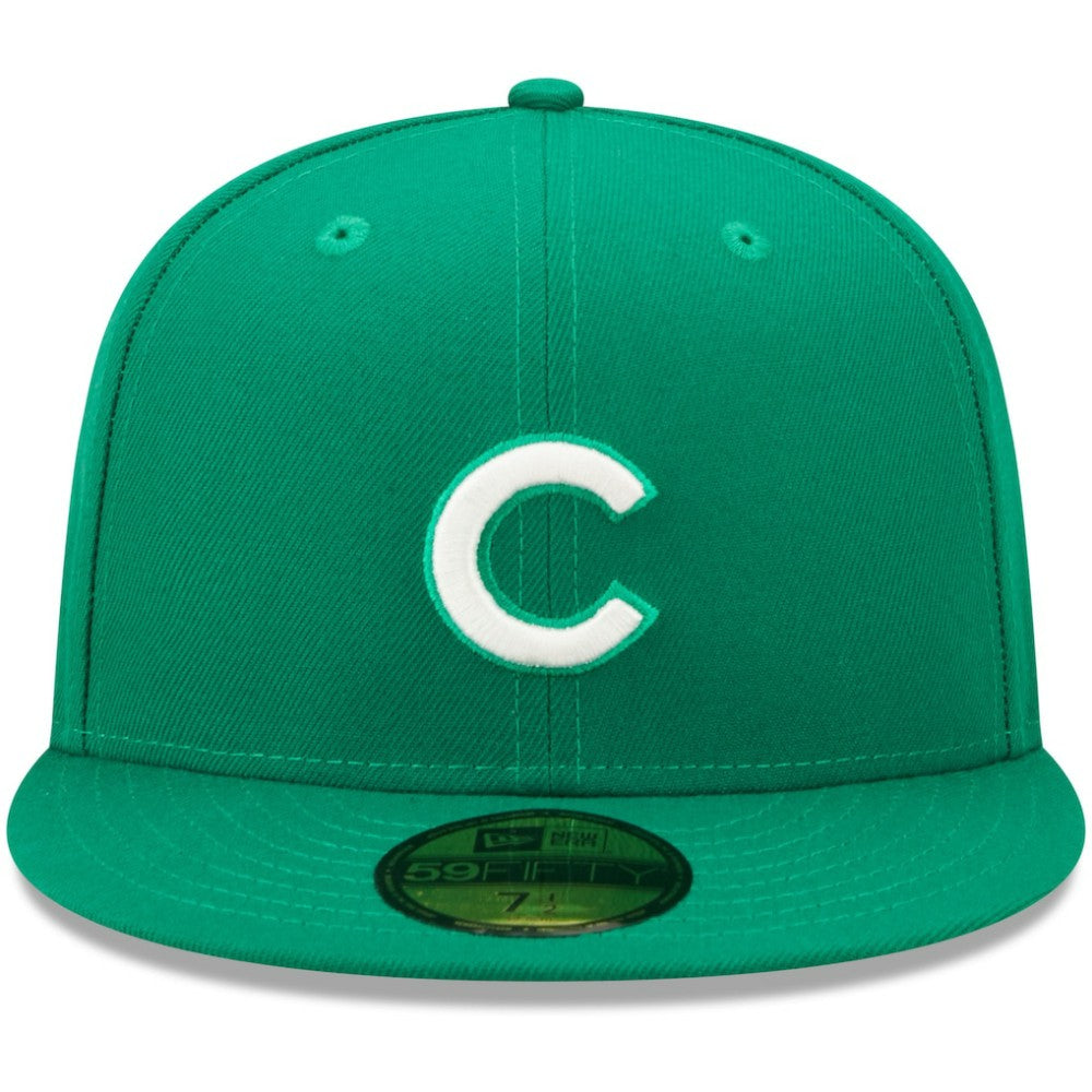 Chicago Cubs White Logo 59FIFTY Fitted Hat - Kelly Green | New Era