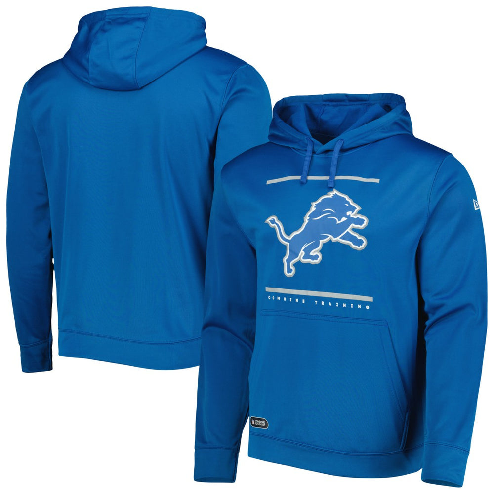 Detroit Lions New Era Combine Authentic Split Defense Pullover Hoodie - Blue on sale
