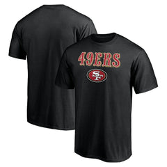 San Francisco 49ers Logo Team Lockup T-Shirt - Black on sale