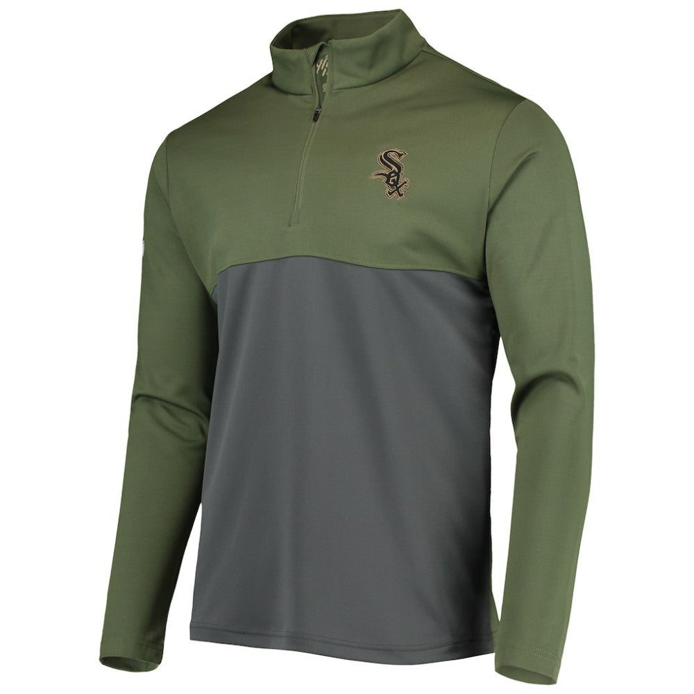 Chicago White Sox Levelwear Delta Pursue Quarter-Zip Jacket - Olive