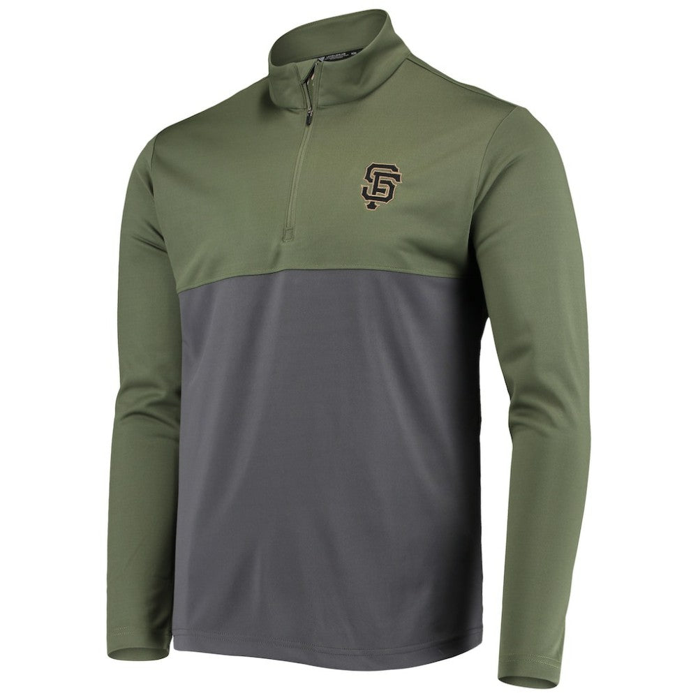 San Francisco Giants Levelwear Delta Pursue Quarter-Zip Jacket - Olive
