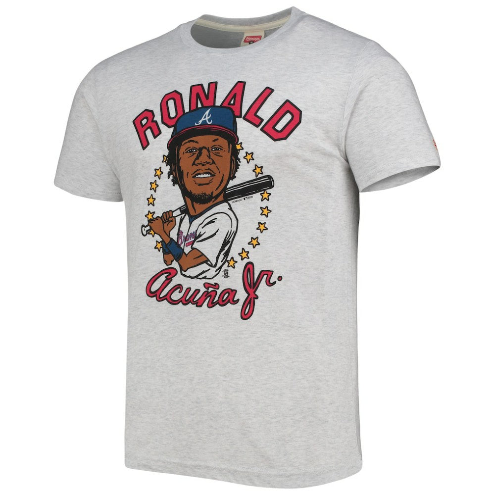 Ronald Acuna Jr. Atlanta Braves Homage Caricature Tri-Blend T-Shirt - White