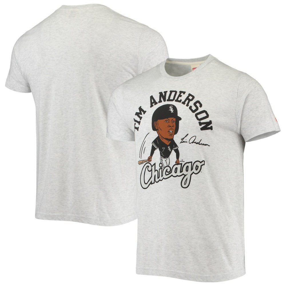 Tim Anderson Chicago White Sox Homage Caricature Tri-Blend T-Shirt - Heathered Gray