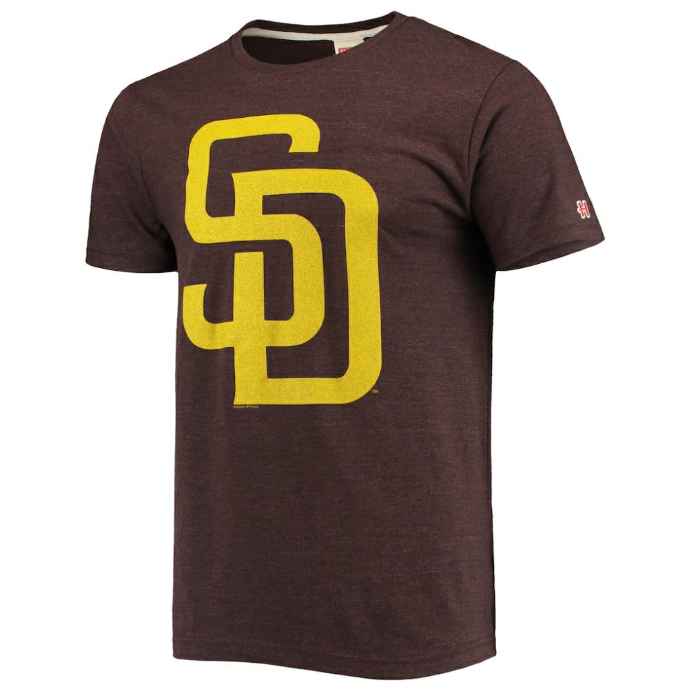 San Diego Padres Homage Hand Drawn Logo Tri-Blend T-Shirt - Brown