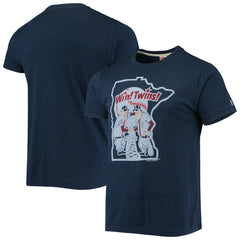 Minnesota Twins Homage Hand-Drawn Logo Tri-Blend T-Shirt - Navy