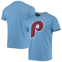 Philadelphia Phillies Homage Hand-Drawn Logo Tri-Blend T-Shirt - Light Blue