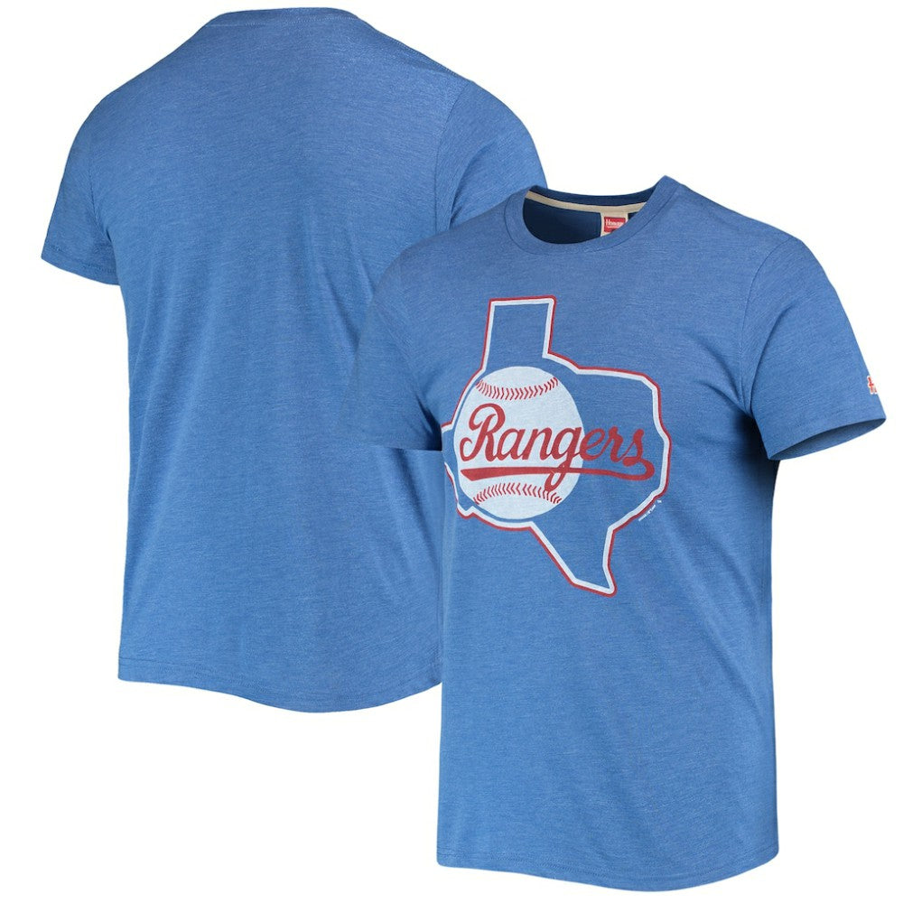 Texas Rangers Homage Hand-Drawn Logo Tri-Blend T-Shirt - Royal