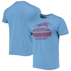 Philadelphia Phillies Homage Veterans Stadium Tri-Blend T-Shirt - Light Blue