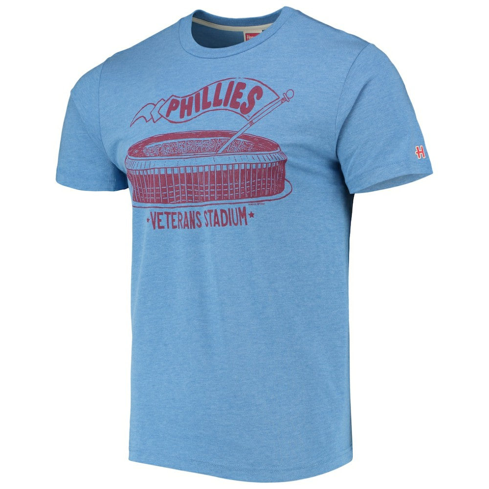 Philadelphia Phillies Homage Veterans Stadium Tri-Blend T-Shirt - Light Blue