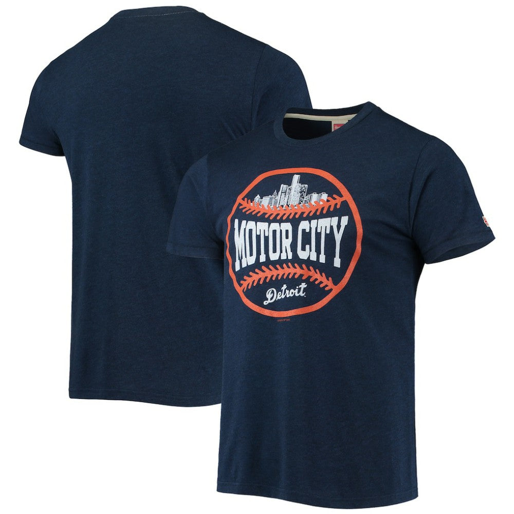 Detroit Tigers Homage Hyper Local Tri-Blend T-Shirt - Navy