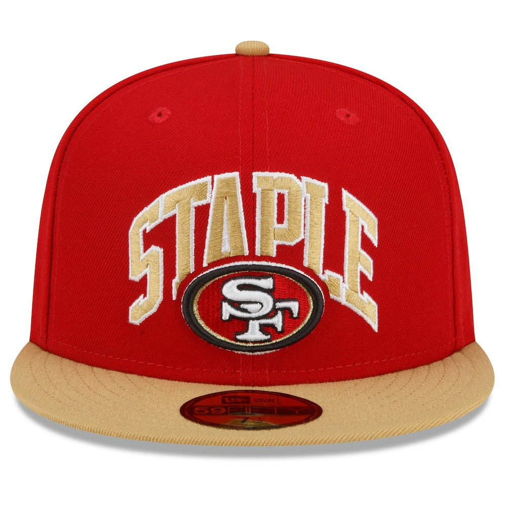 San Francisco 49ers New Era NFL x Staple Collection 59FIFTY Fitted Hat - Scarlet/Gold on sale