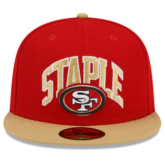 San Francisco 49ers New Era NFL x Staple Collection 59FIFTY Fitted Hat - Scarlet/Gold on sale