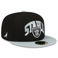 Las Vegas Raiders New Era NFL x Staple Collection 59FIFTY Fitted Hat - Black/Gray on sale