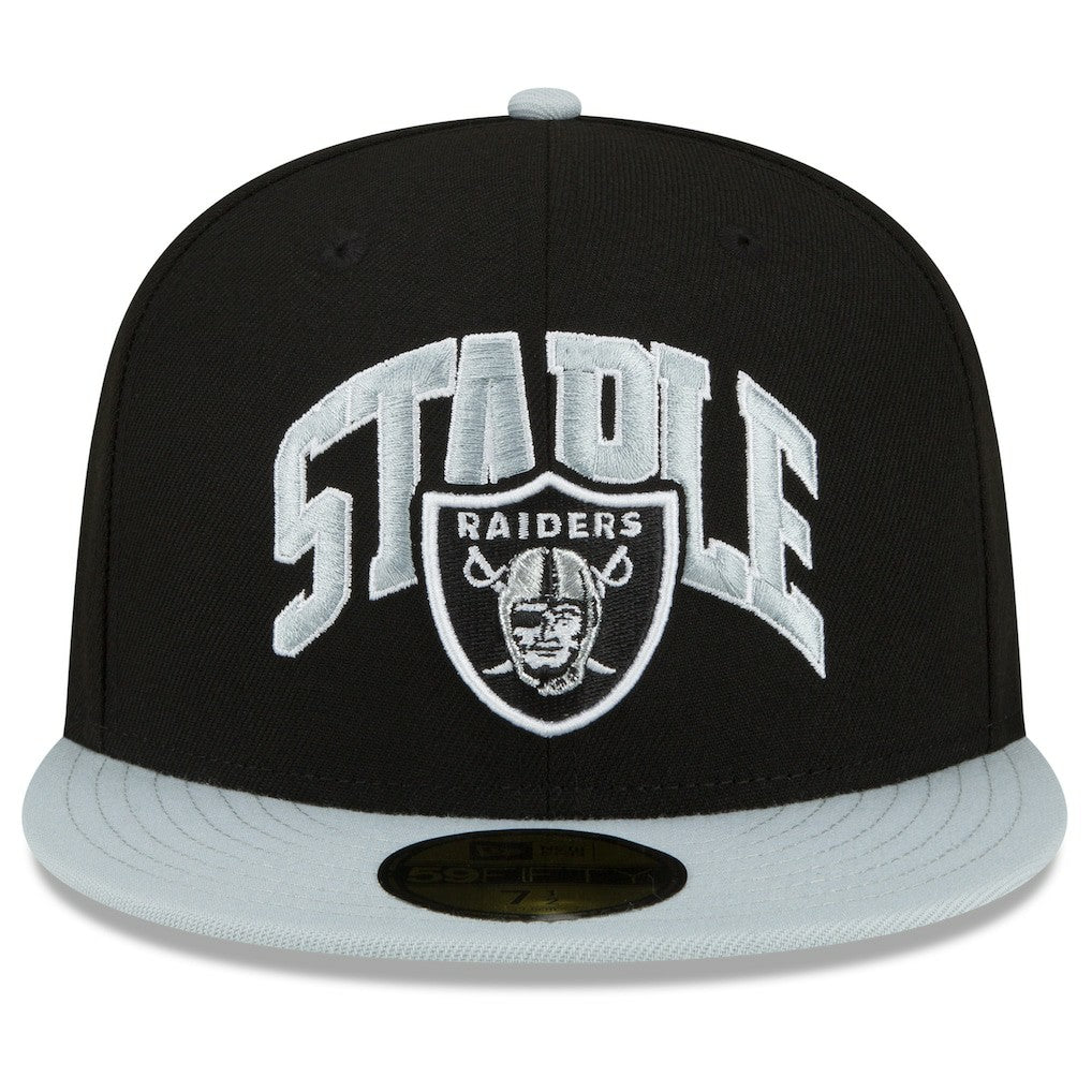 Las Vegas Raiders New Era NFL x Staple Collection 59FIFTY Fitted Hat - Black/Gray on sale