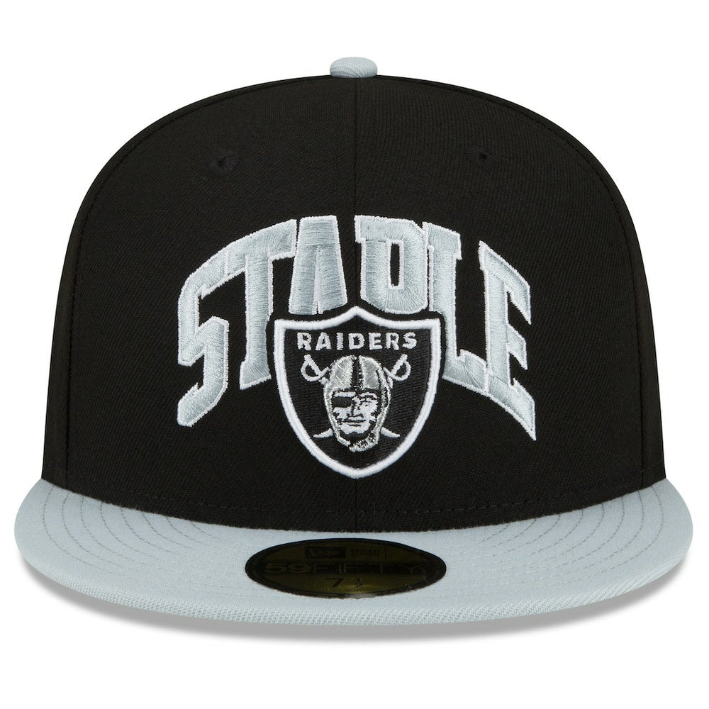 Las Vegas Raiders New Era NFL x Staple Collection 59FIFTY Fitted Hat - Black/Gray on sale