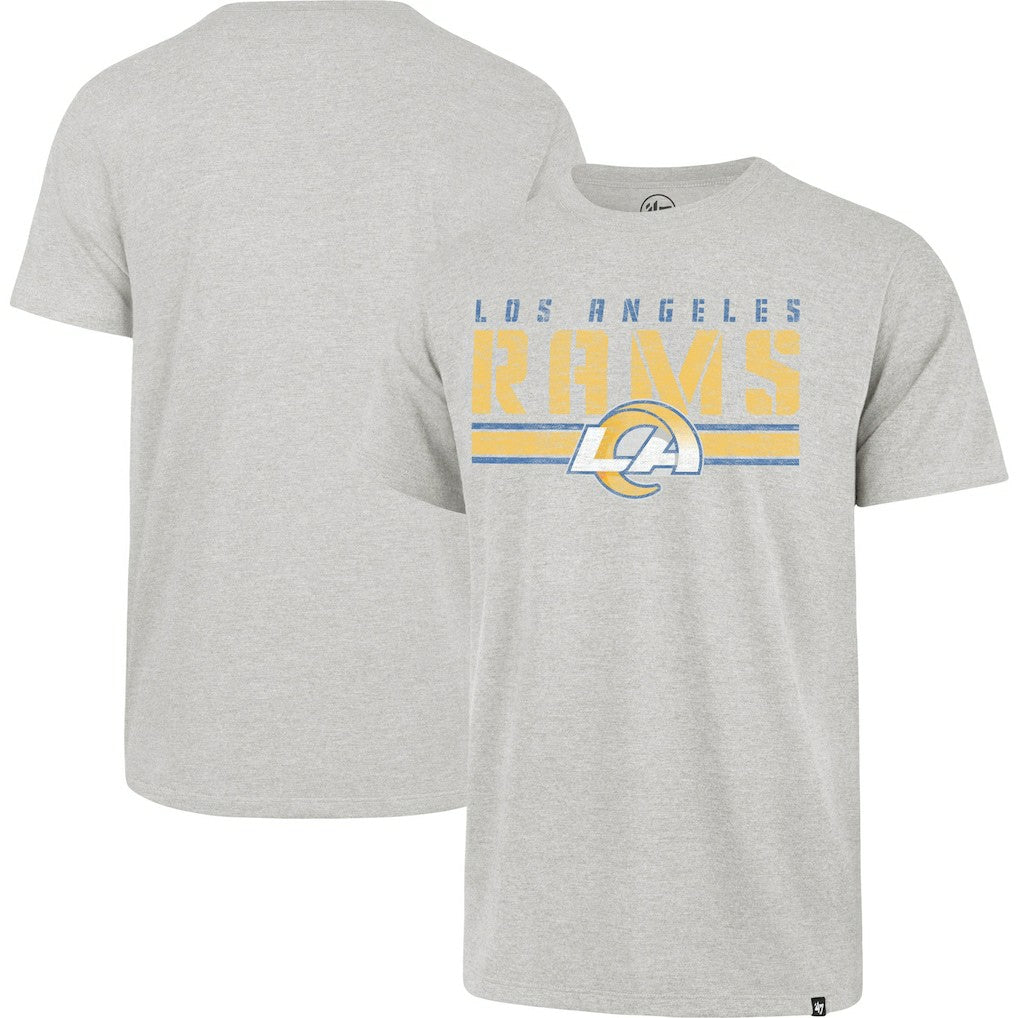 Los Angeles Rams '47 Stripe Thru Franklin T-Shirt - Heathered Gray on sale