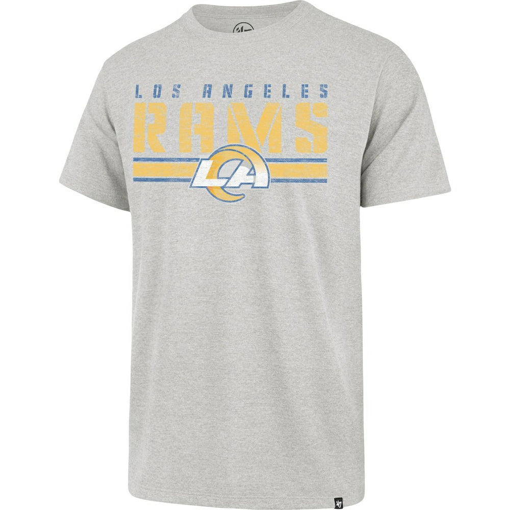 Los Angeles Rams '47 Stripe Thru Franklin T-Shirt - Heathered Gray on sale