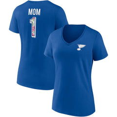 St. Louis Blues Fanatics Women's Team Mother's Day V-Neck T-Shirt Blue