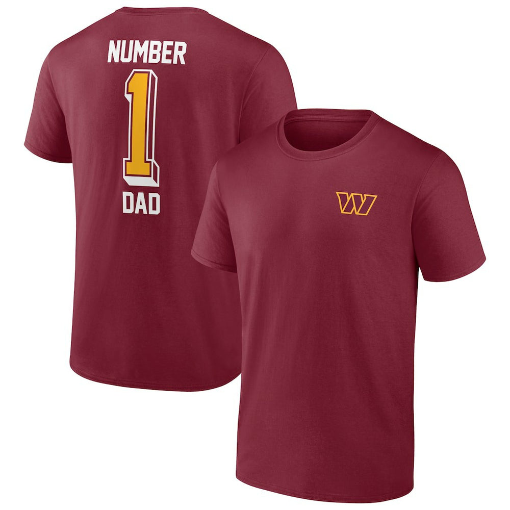 Washington Commanders Team #1 Dad T-Shirt - Burgundy for sale