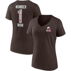 Cleveland Browns Women's Team Mother's Day V-Neck T-Shirt - Brown for sale